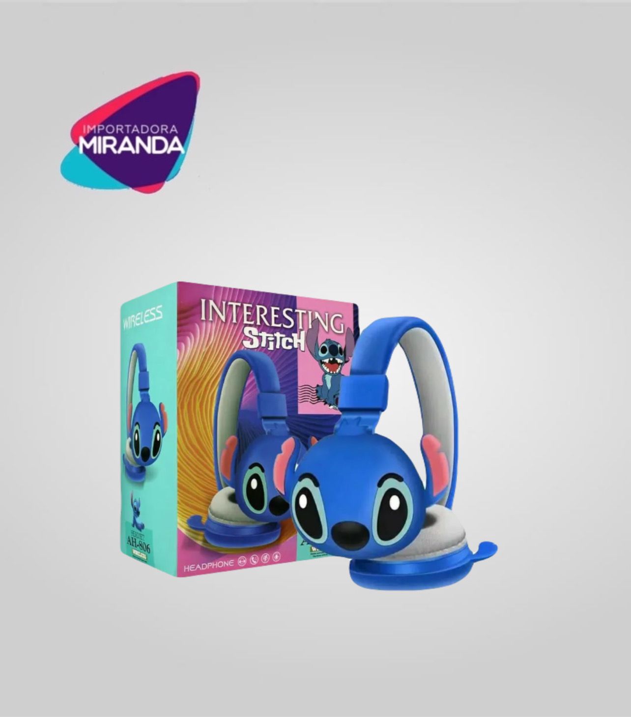 Audífonos con diseño de stich AH806